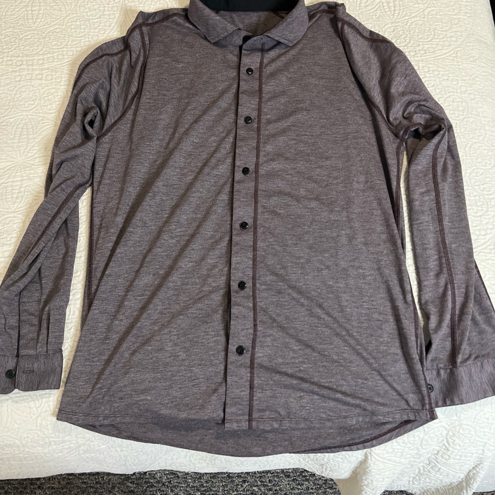 Lululemon Athletica Purple Casual Button Down Shirt